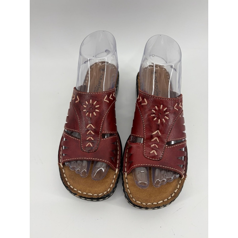 Natural Soul by Naturalizer, "Cammy" Floral Cutout Leather Slide, Size 6, NWOT